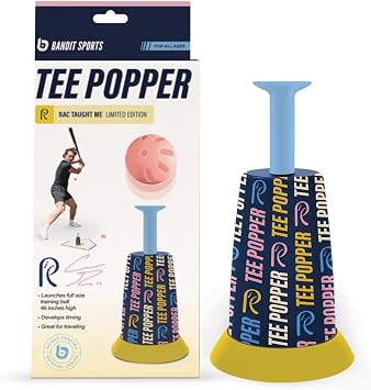 Bandit Sports Coach RAC Tee Popper, Durable Nylon Strength for Long-Lasting Hitting, Batting Tee, Baseball Training for Practicing Hitting Without a Pitcher Ball not Included