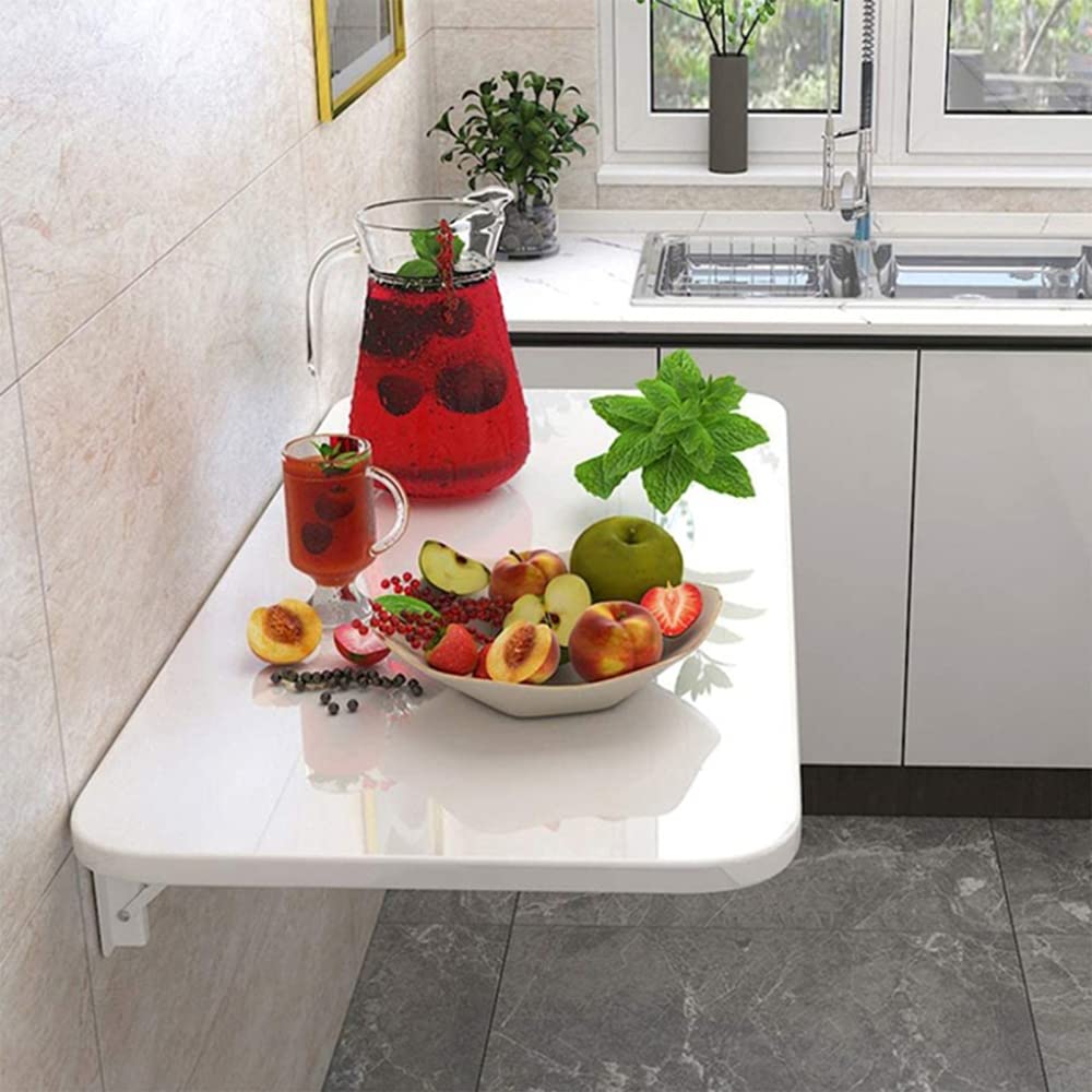 Table pliante murale 50x50 cm, bureau suspendu compact et flottant