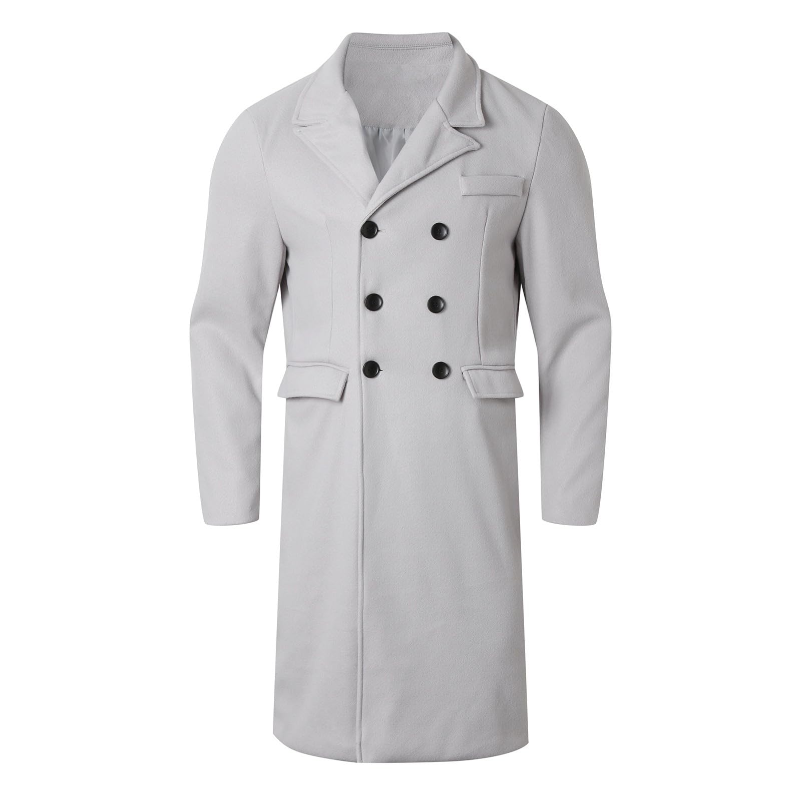 Generisch Wintermantel Herren Lang Dufflecoat, Herren Wintermantel Langer Wollmantel mit Stilmodus für optimale Wärme Bequemlichkeit in kalten Jahreszeiten