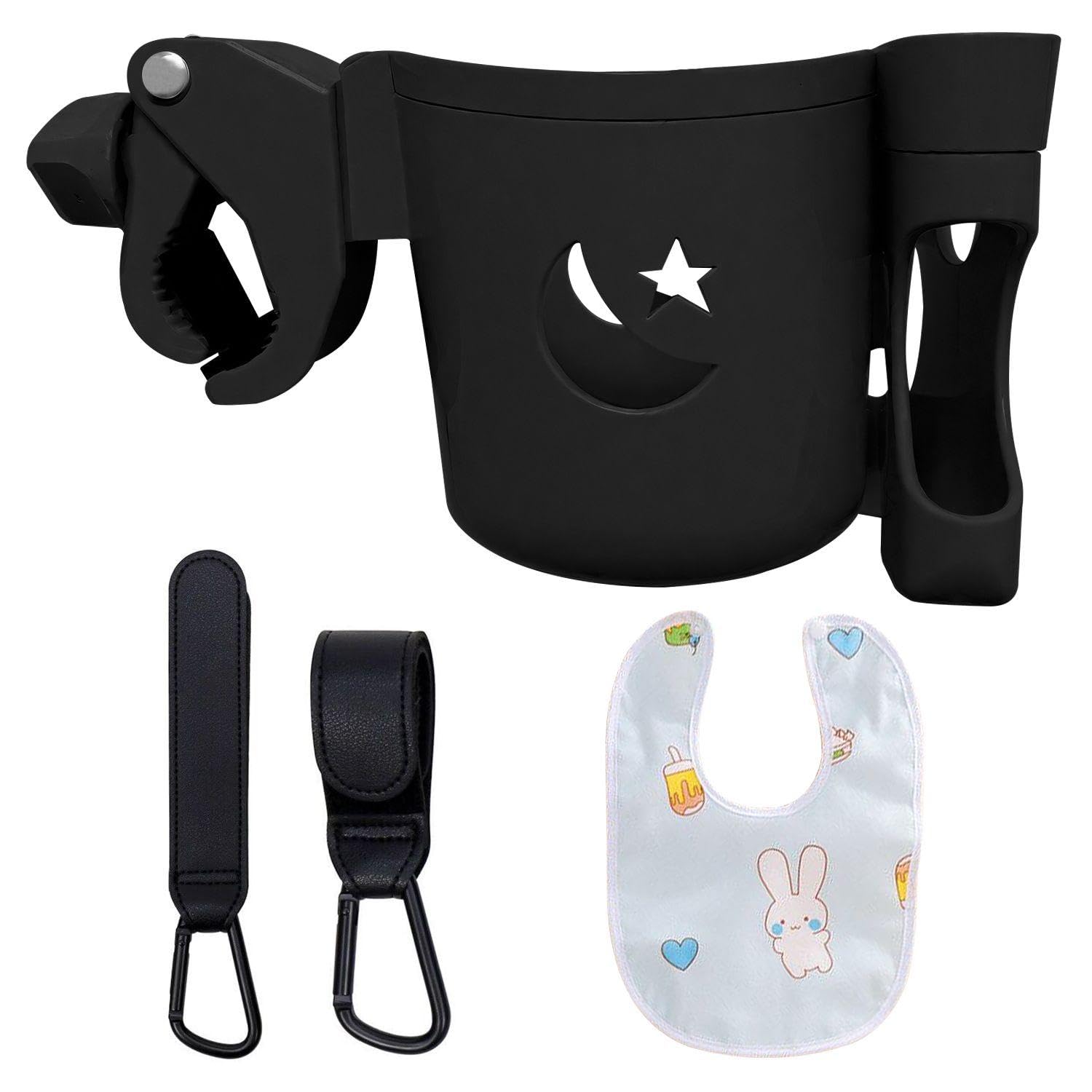 1 Pezzo Di Passeggino Supporto Di Tazza, 2 Pezzi Di Passeggino Gancio, 1 Pezzo Di Saliva Del Bambino Asciugamano, Neonato Bavaglino Impermeabile, Bambino Gita Forniture.