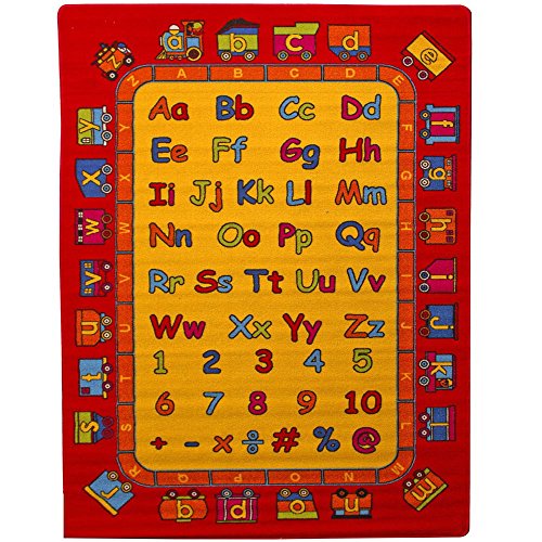 Mybecca Kids Rug ABC Learning Rug 3 ft 3 in x 4 ft 10 in -3' x 5' Non Slip Bottom