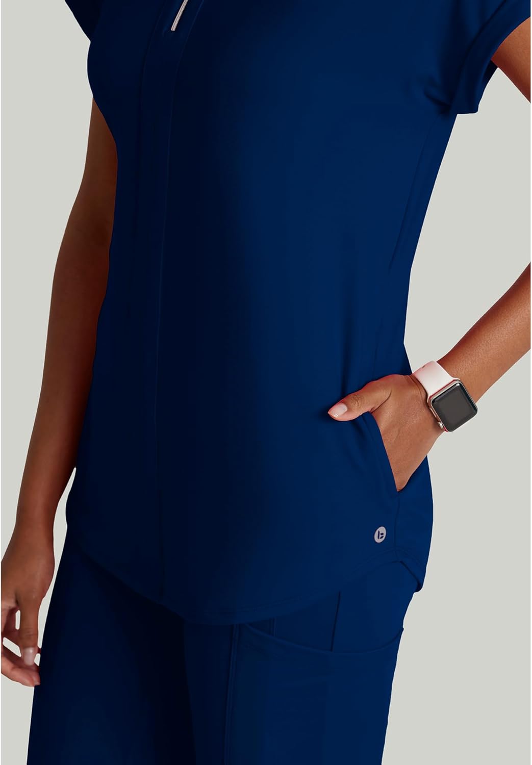 BARCO One Performance Knit Engage Classic Fit Scrub Top for Women – 2-Pocket, Zip Neck Collar Shirt with 360 Spandex Stretch - Image 2
