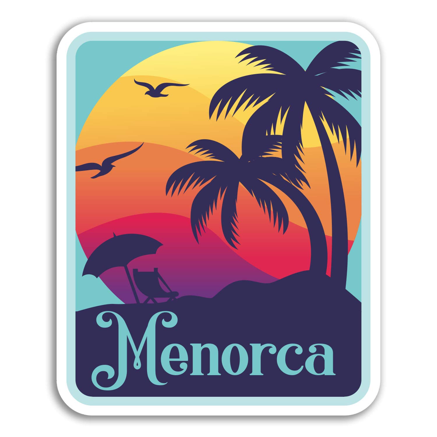 Destination Vinyl Ltd Multi 2 X 10Cm Menorca Vinyl Stickers - Spain Travel Fun Sticker Laptop Luggage #18362 (10Cm Tall)