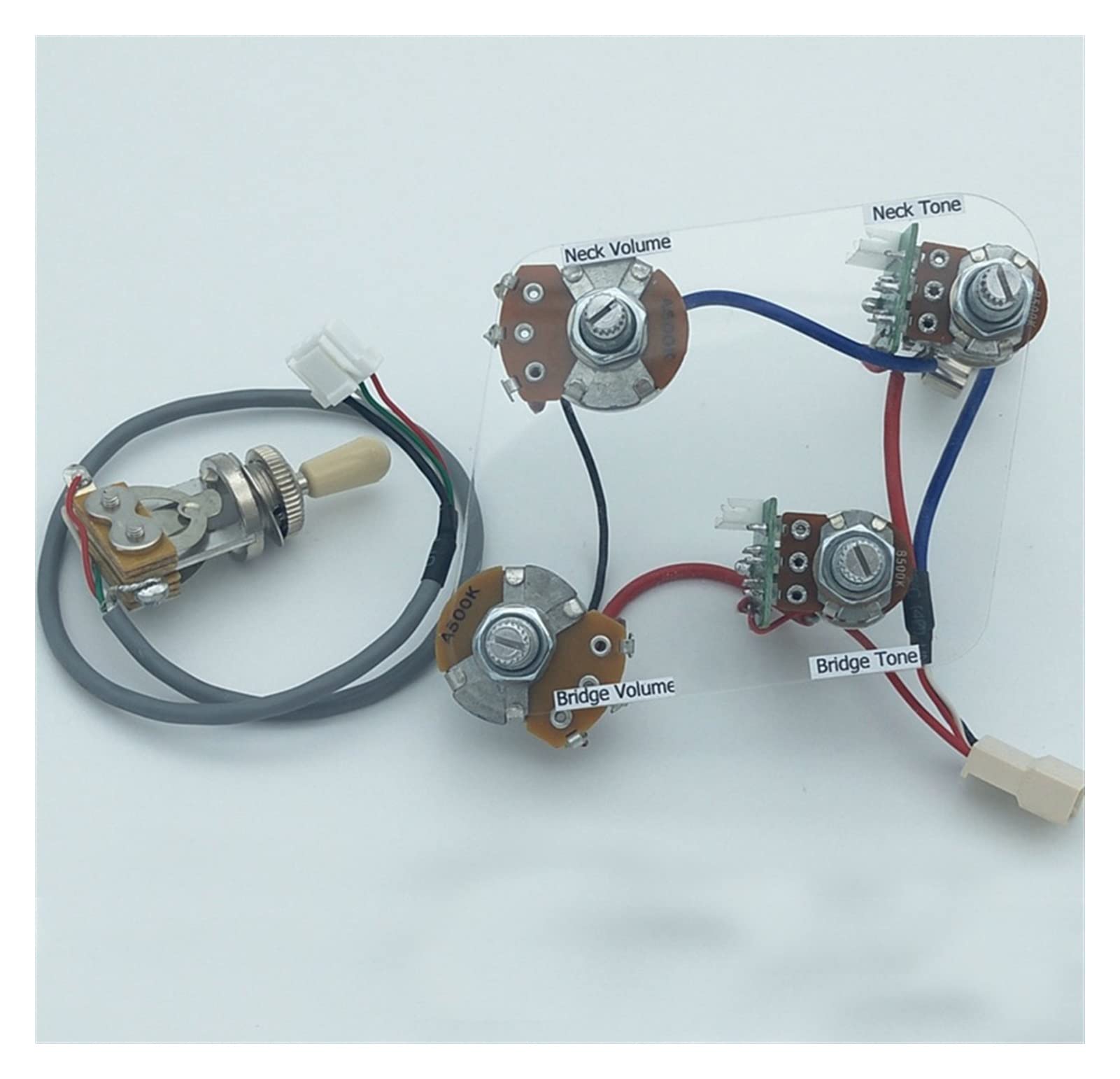 TSTS Harnais de câblage de Guitare électrique Harnais de câblage Harnais 1 convertisseur + 4 Pots Kit Faisceau câbles Guitare