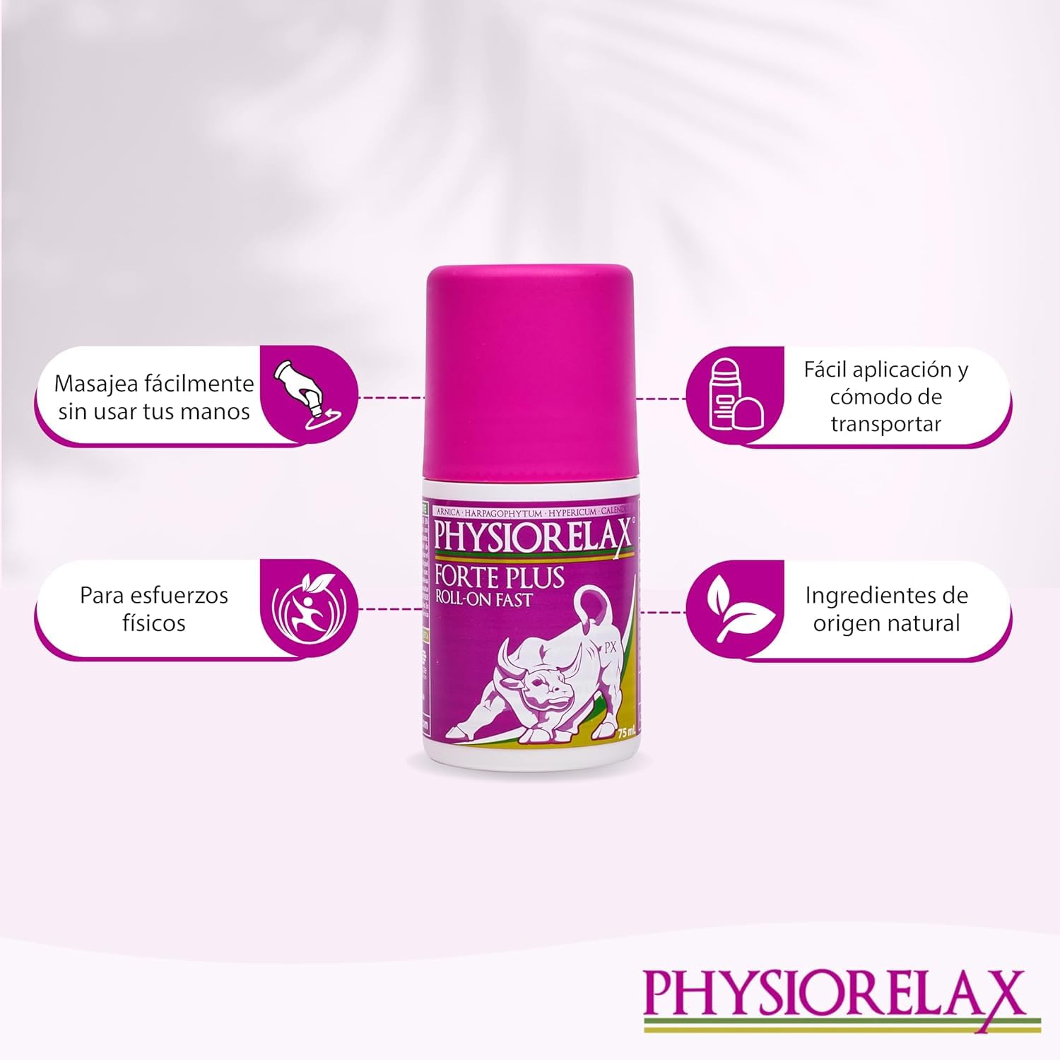 Physiorelax- Forte Plus Roll On, Mayor Sensación de Frescor, Favorece el Masaje, Cómodo de Transportar, con Árnica - 75 ml — view 3