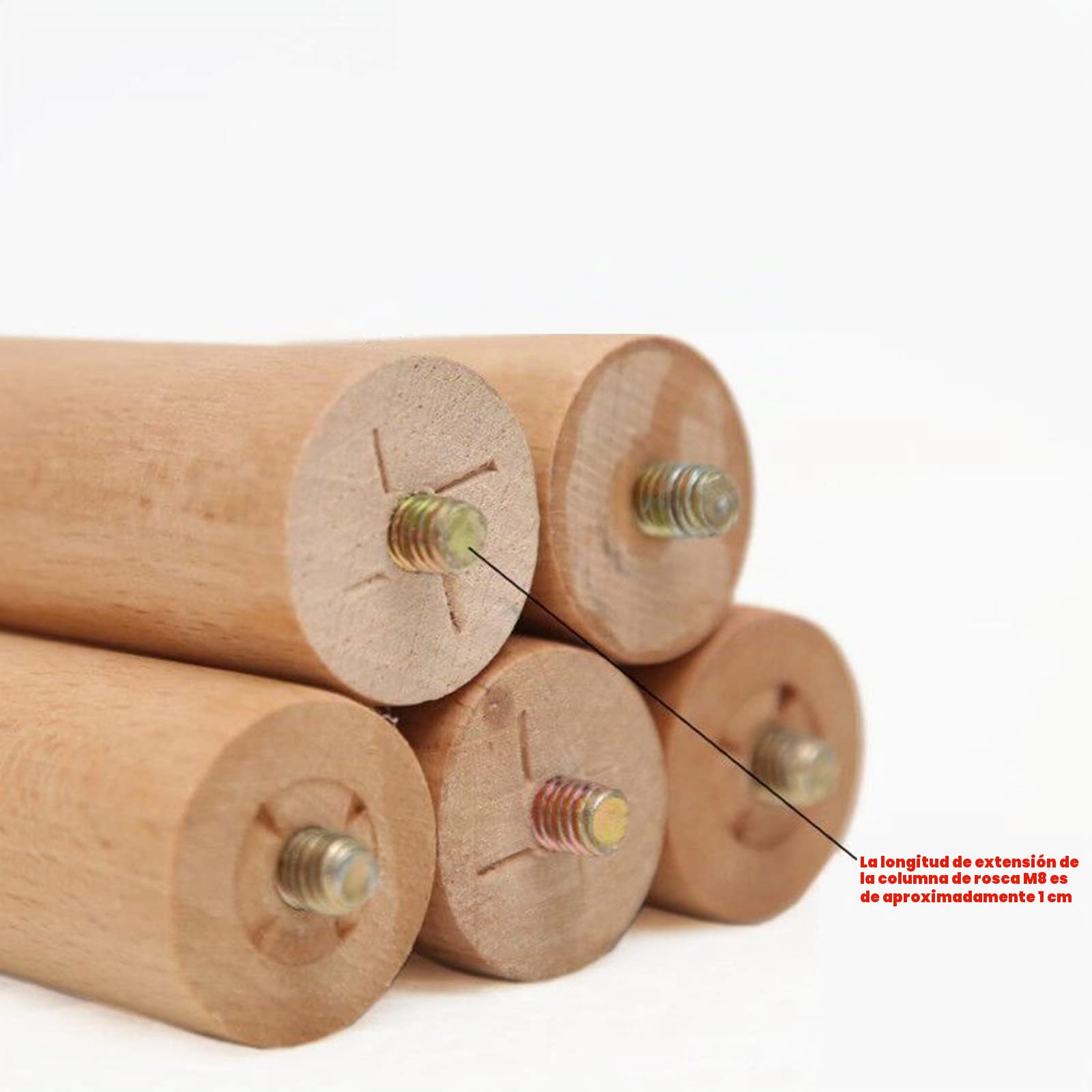 4 Piezas Patas para Muebles Madera Patas de Madera CóNicas Rectas Patas con Repuesto Mesa Patas con Rosca M8(Size:70cm/27.5in)