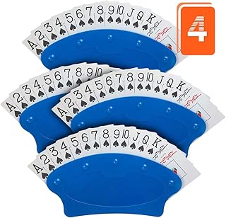Lynkaye Playing Card Holder Hands Free Cards Holders Trays Rack Organizer for Kids Seniors Adults,Portable Enough for Bridge Canasta UNO Card Playing - Pack of 4