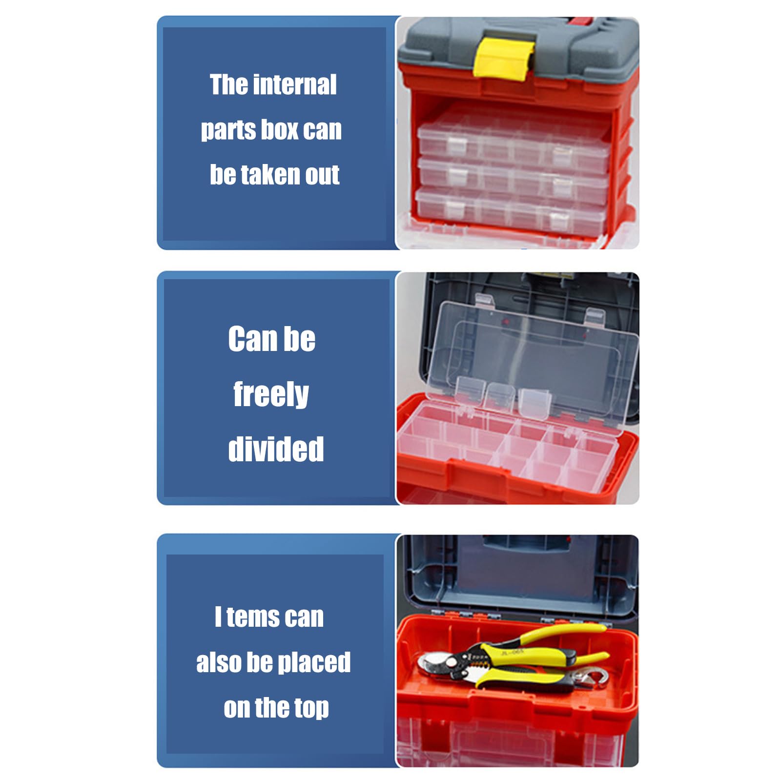 Bastel Organizer und Aufbewahrung, 4-lagige Werkzeug Teile Organizer für Haushalts Elektrowerkzeuge, Multifunktionsbox, Kunststoffboxen zur Aufbewahrung