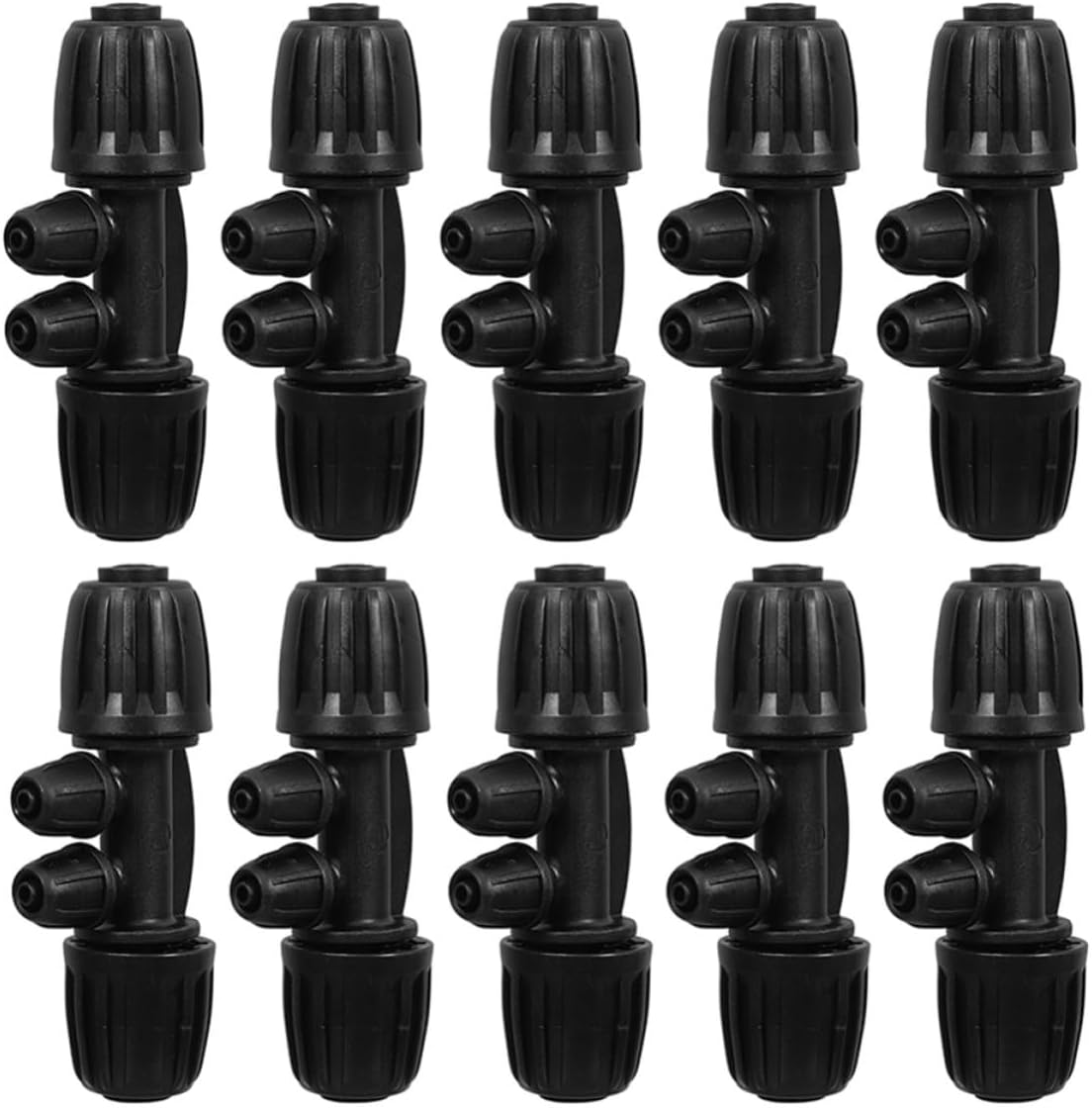 VICASKY 20pcs Drip Irrigation Fittings 4 Way Tee Connectors Barbed Lock