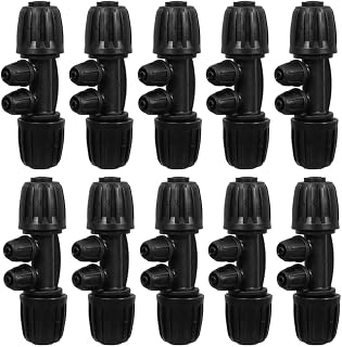 SEWACC 20pcs Drip Irrigation Fitting Lock Barbed 4 Way Tee Connector
