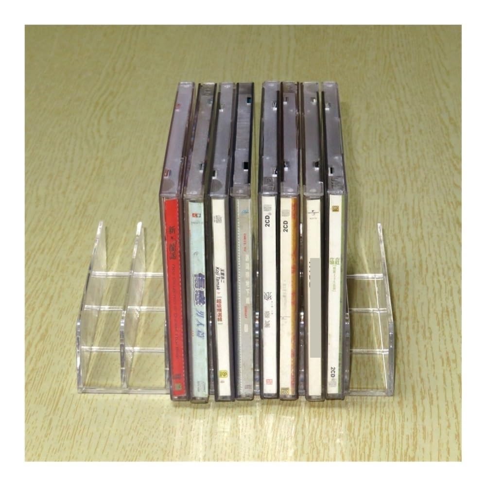 Stojak na płyty Taca do przechowywania płyt DVD, przezroczysty akrylowy stojak na płyty CD, stojak z możliwością układania w stosy - mieści do 14 standardowych pudełek