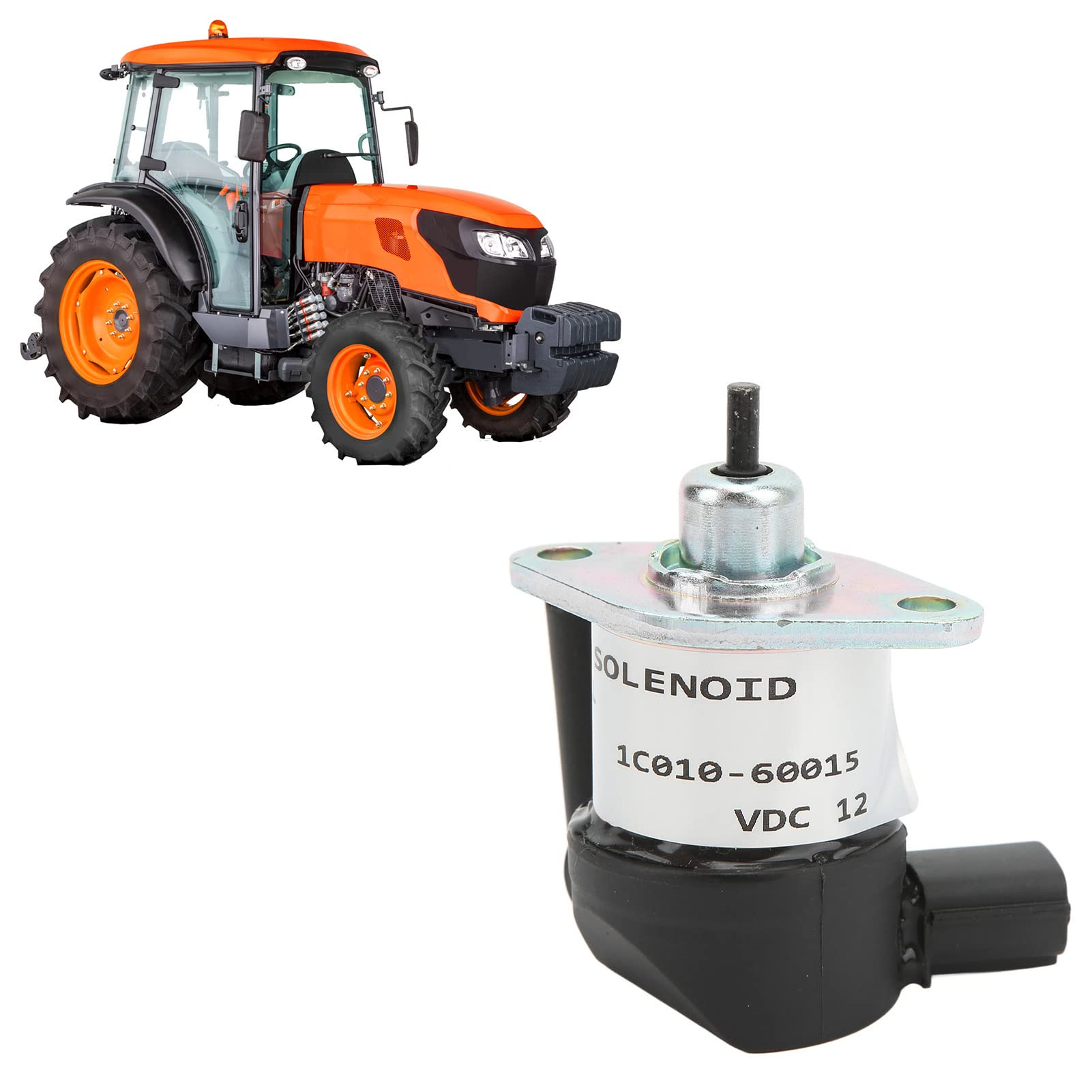 Reemplazo De Solenoide De Corte De Combustible Para Motores D905 D1005 D1105 V1305 V1505 ETC 12VDC 17208‑60016 1C010 60015 1C010 60014 Solenoide De Parada De Combustible De Aleación De Aluminio