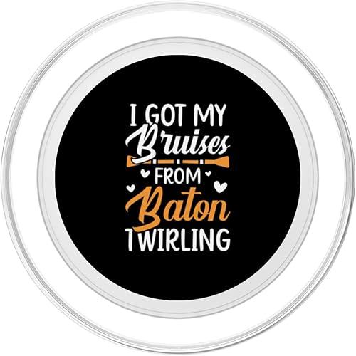 Vista 8 de Adhesivo PopGrip con texto en inglés "I got my morises from Baton Twirling Gymnast Majorette