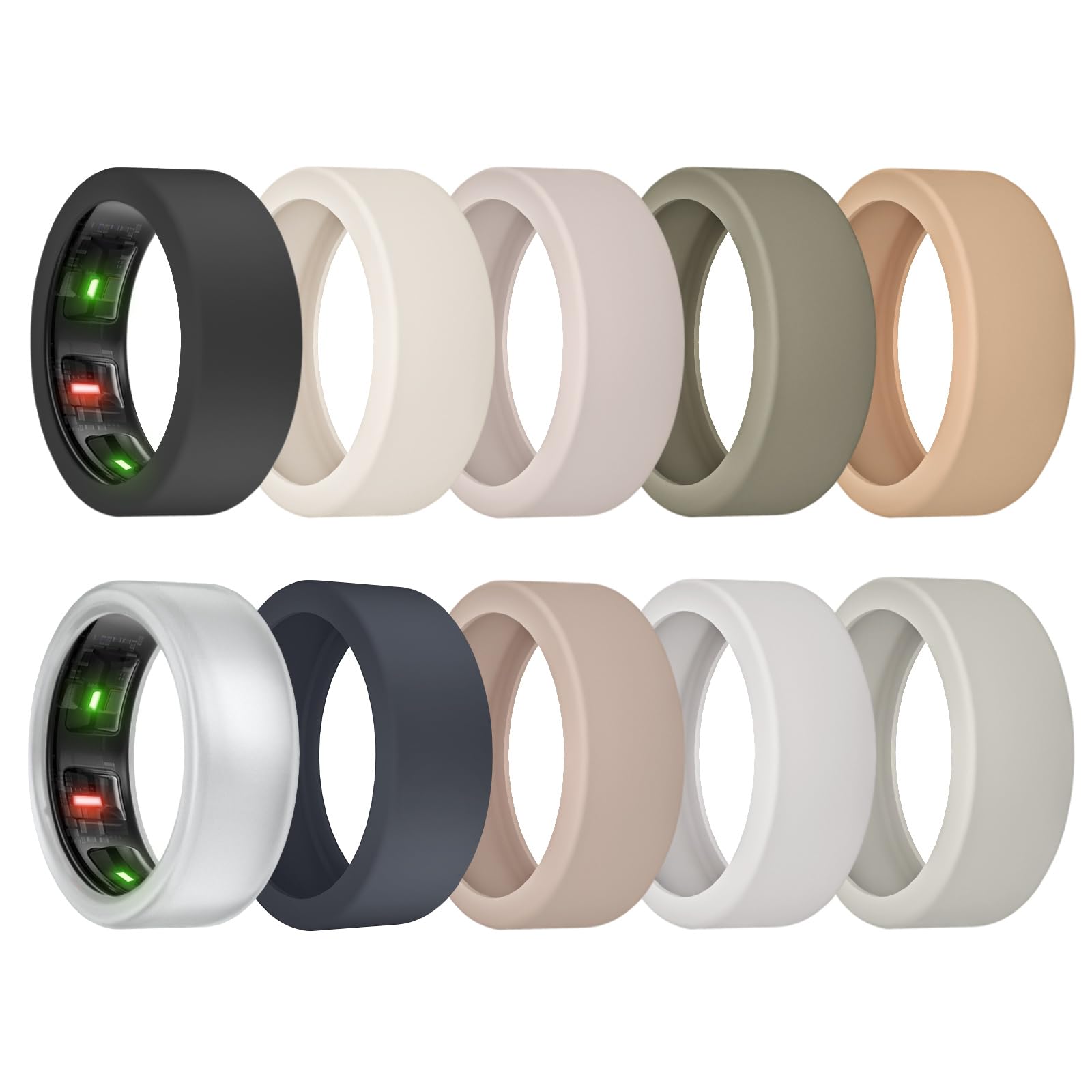 10 Pack Ring Cover for Oura Ring Gen 4/3, Silicone Protector for ULTRAHUMAN Ring AIR Working Out Accessories Men Women (All 10 Colors-5, S (6/7/8/9/10/11))-image-44