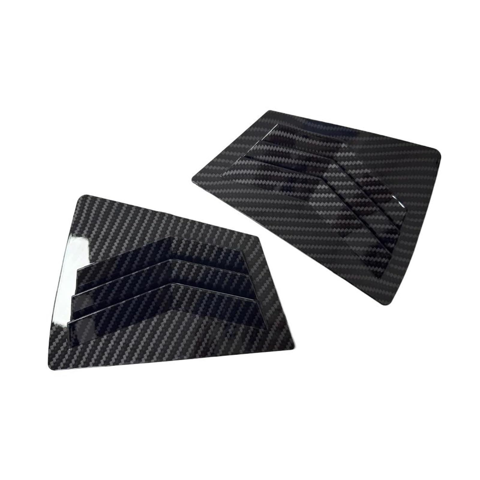 Alerón Ventana Trasera Para 3 2009 2010 2011 2012 2013 ABS Ventana Trasera Plástico Cuarto Rejilla Cubierta Tipo Cuchara Embellecedor Ventilación Lateral(Carbon Look)