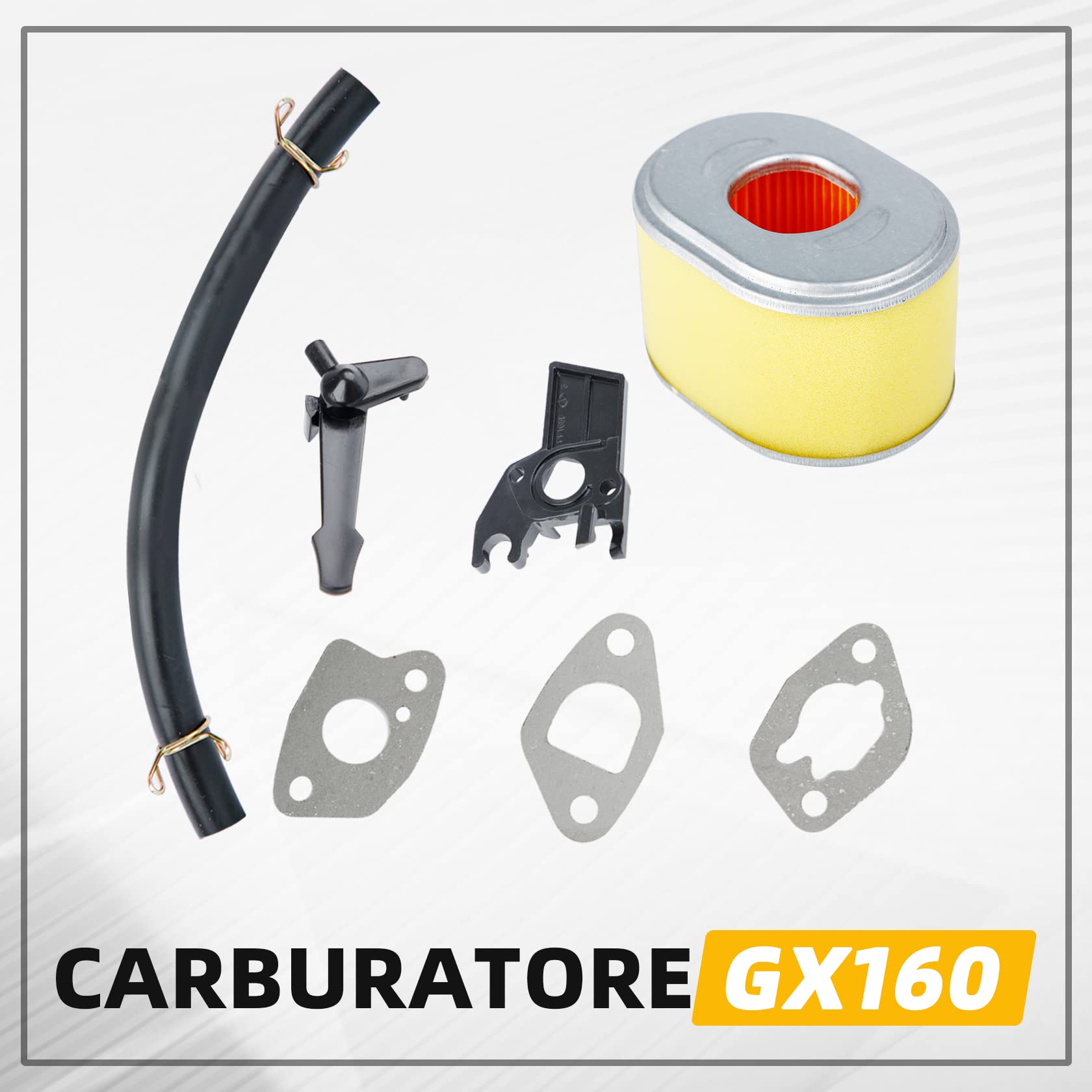 CarBole GX160 Carburatore con Filtro dell'aria, per Motore Honda GX140 GX168 GX200 GX160 5,5 hp GX200 6,5 hp, Sostituisce 16100-ZH8-W61