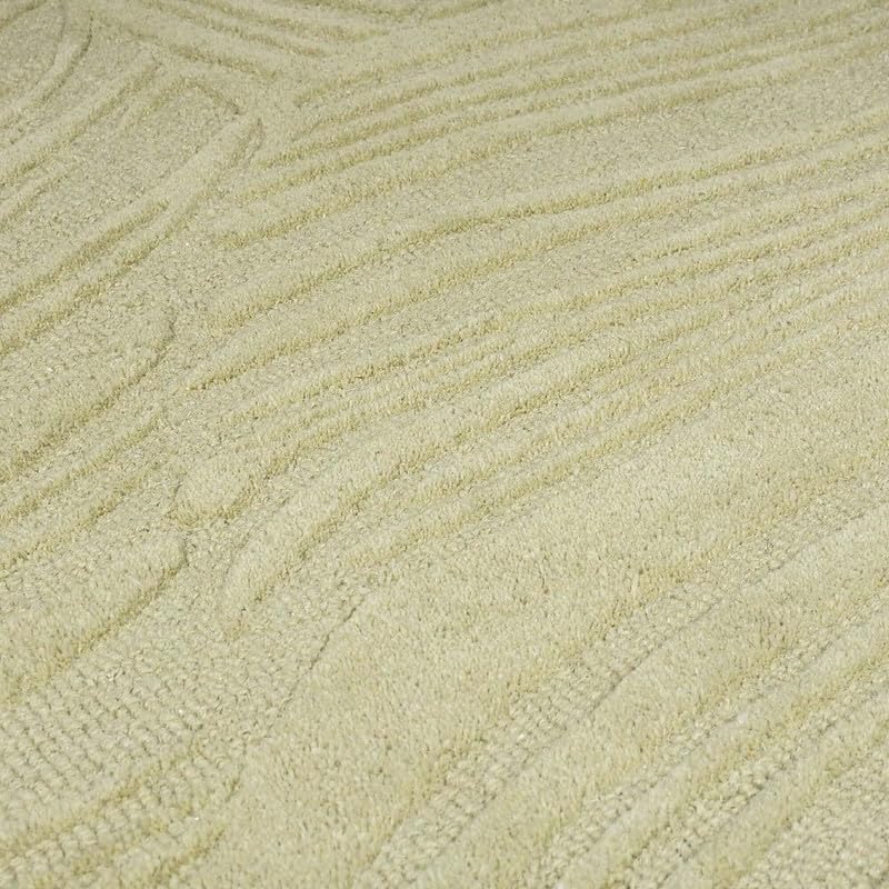 Image of Hand Tufted Modern Design Exported Collection High Low Pattern Wool Carpet for Living Room, Bedroom & Hall (Green, 15 x 20 Feet)