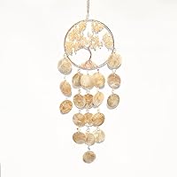 Vista 27 de Atrapasueños de piedras preciosas de ágata con 7 chakras, árbol de la vida, atrapasueños con piedras de cristal, decoración de pared hecha a mano