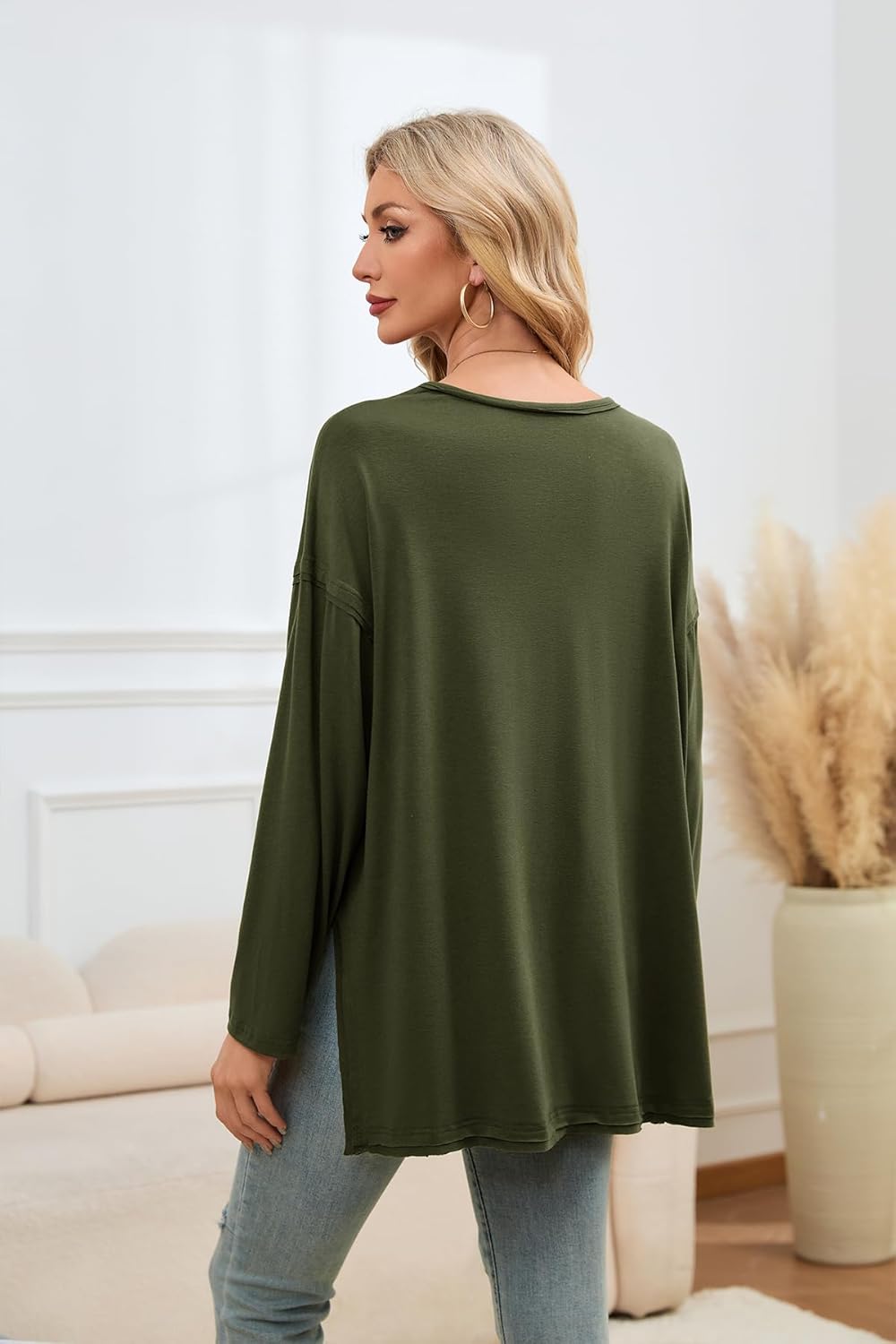 Smallshow Women's Long Sleeve Maternity Shirts Loose Tunic Pregnancy Tops - Image 6