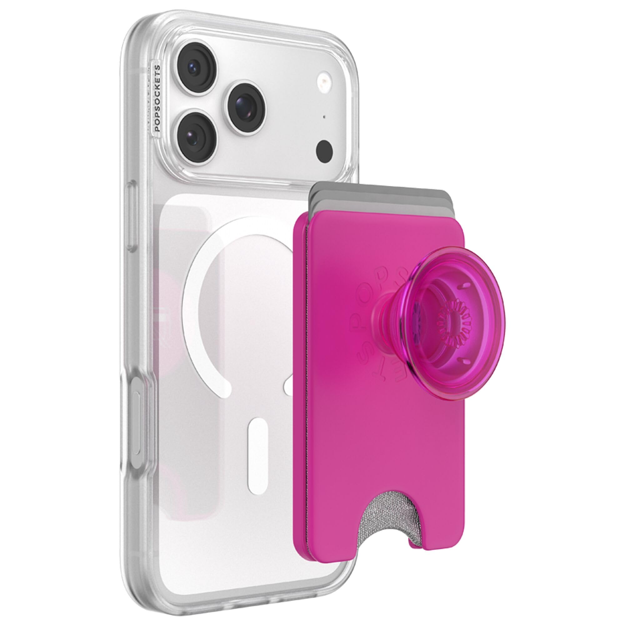 PopSockets Phone Wallet for MagSafe with Grip- Magenta