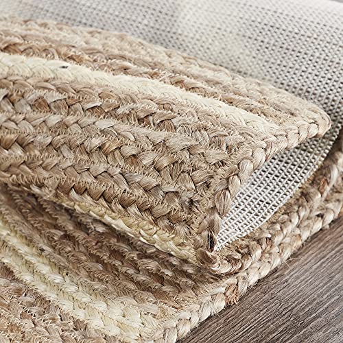 Tapete semicircular 16.5x33 pulgadas natural y crema miniatura 4