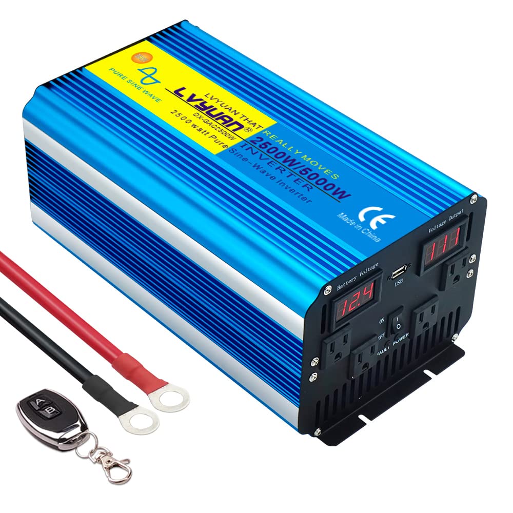 Amazon | LVYUAN（リョクエン） 正弦波インバーター 12V/2500W(瞬間 