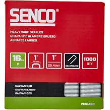 SENCO P13BABR 1" 16 Gauge 1" Crown Heavy Wire Staples, Galvanized Finish 1,000 Count Pack
