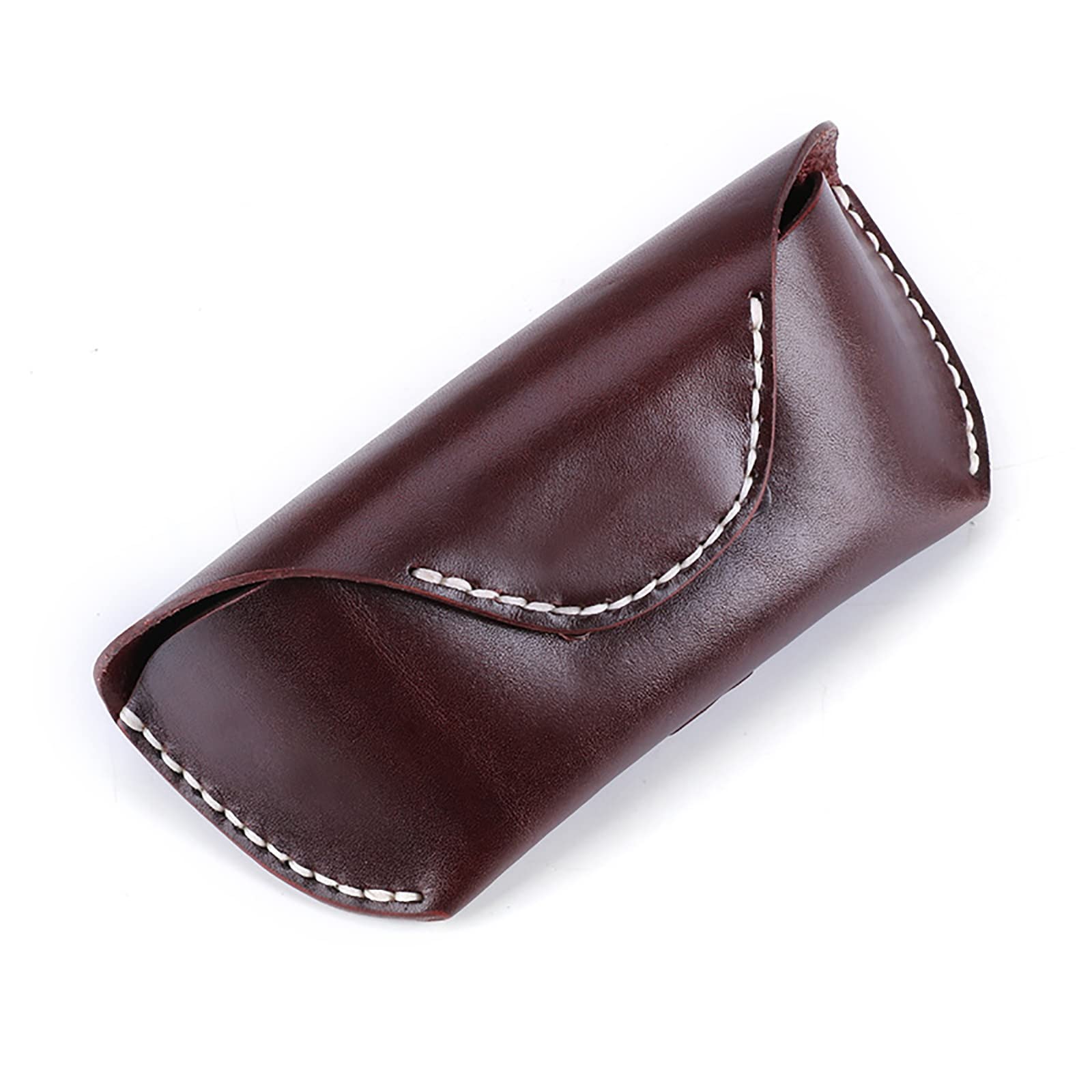 Estuche para Gafas Estuche Vintage for Gafas en Piel de Curtido Vegetal para Mujeres y Hombres(Coffee)