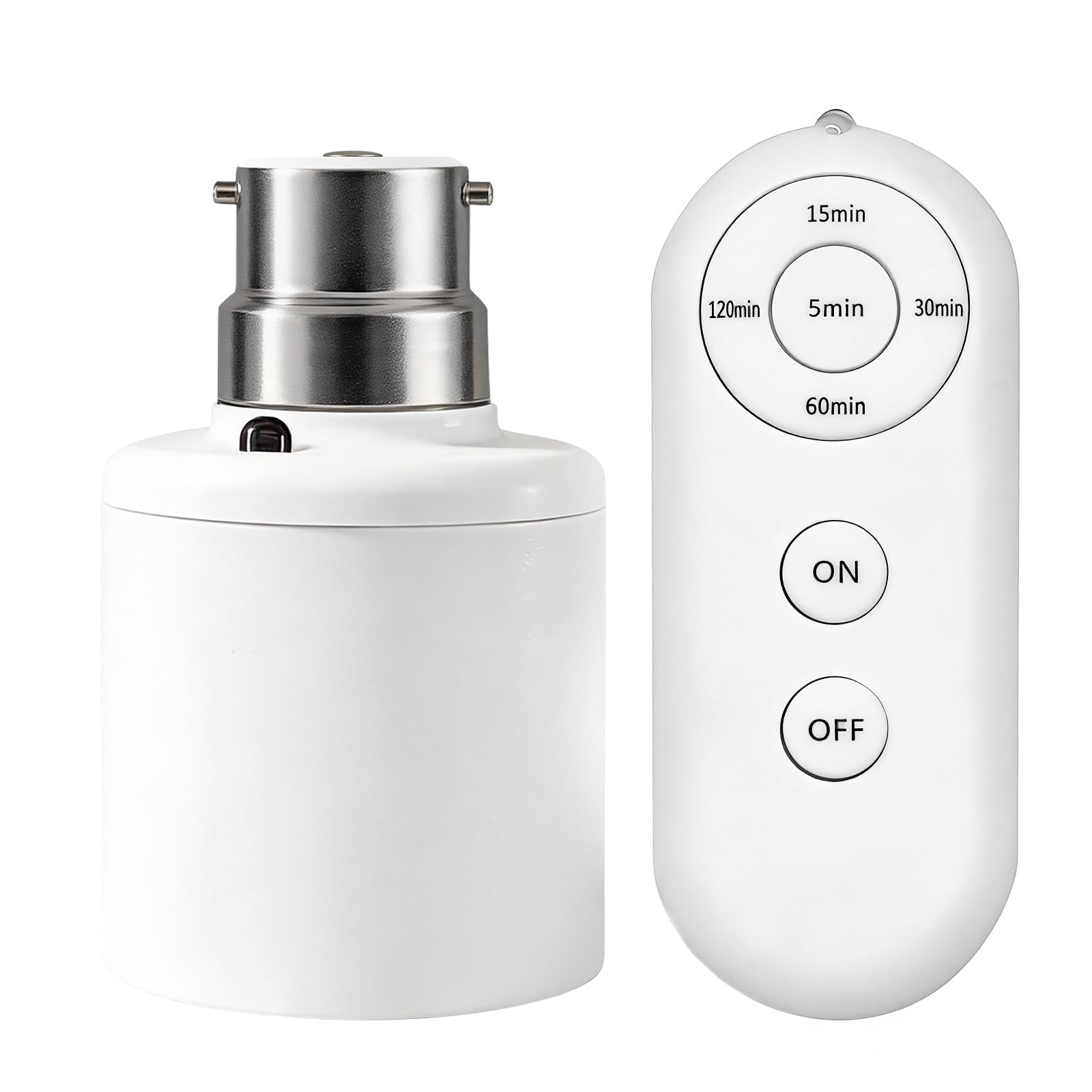 Kinhoou B22 to E27 Lamp Base Converter with Remote Control, Bayonet to Screw Edison, BC to ES Lamp Base Adapter for LED Bulbs and Incandescent Bulbs Socket Adapter