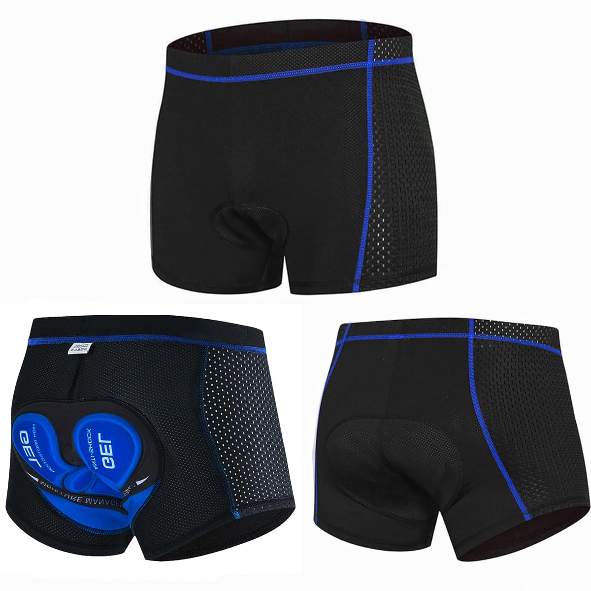 NuCamper Cuissard de Cyclisme Homme rembourré élastique 5D Gel Coussinet résistant aux Chocs Séchage Rapide