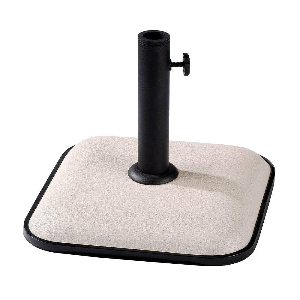 Base sombrilla cuadrada de cemento Marbueno 35x35 cm blanca para jardin y terraza