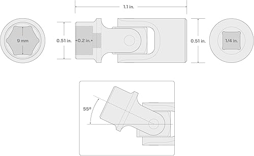 Miniatura 8 de TEKTON 14 pulgada de accionamiento x 0.472 in 6 puntos universal de la junta del zócalo  SHD08112