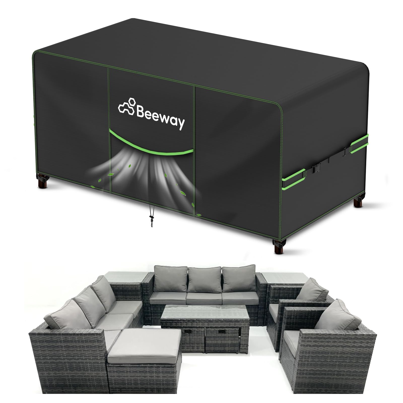 BEEWAY Garden Outdoor Patio Furniture Cover Waterproof 280x220x92cm