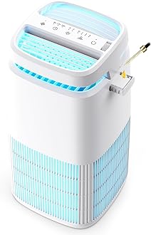 POMORON 4-in-1 Air Purifiers for Home, Air Ionizer Negative Ion Generator, H13 HEPA Filter, UV, Covers 1250 Ft² 99.97% Removal Rate for Pollen Smoke Pet Dander Air Cleaner for Bedroom, MJ002H, White