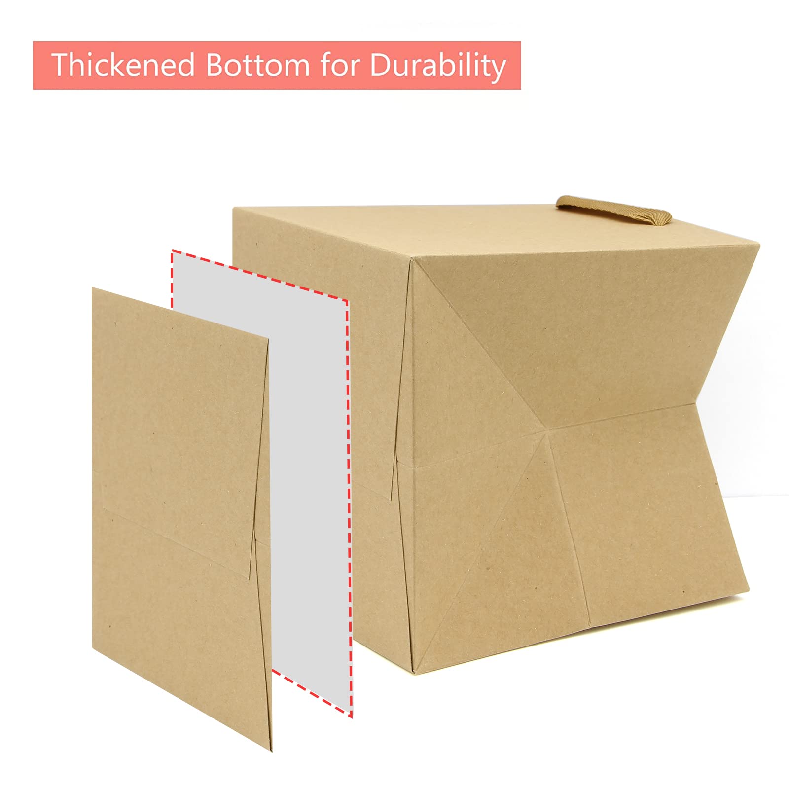 Small Kraft Paper Gift Handle Bags -100 Bags - View #10