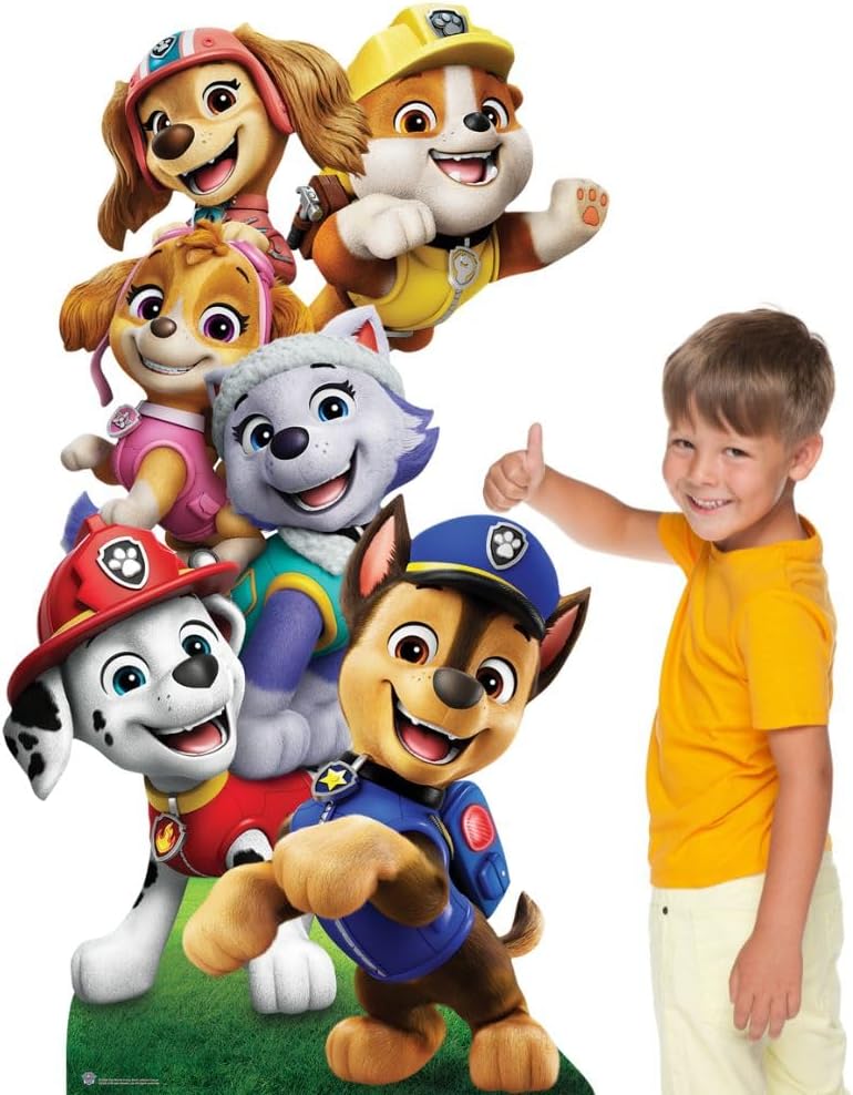 Star Cutouts SC4602 Paw Patrol Group Shot Cardboard Cut Out Height 164cm - Ideal for Paw Patrol Theme, Parties, Birthdays & Fans, Room Decorations & Events