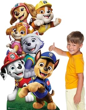 Star Cutouts SC4602 Paw Patrol Group Shot Cardboard Cut Out Height 164cm - Ideal for Paw Patrol Theme, Parties, Birthdays & Fans, Room Decorations & Events