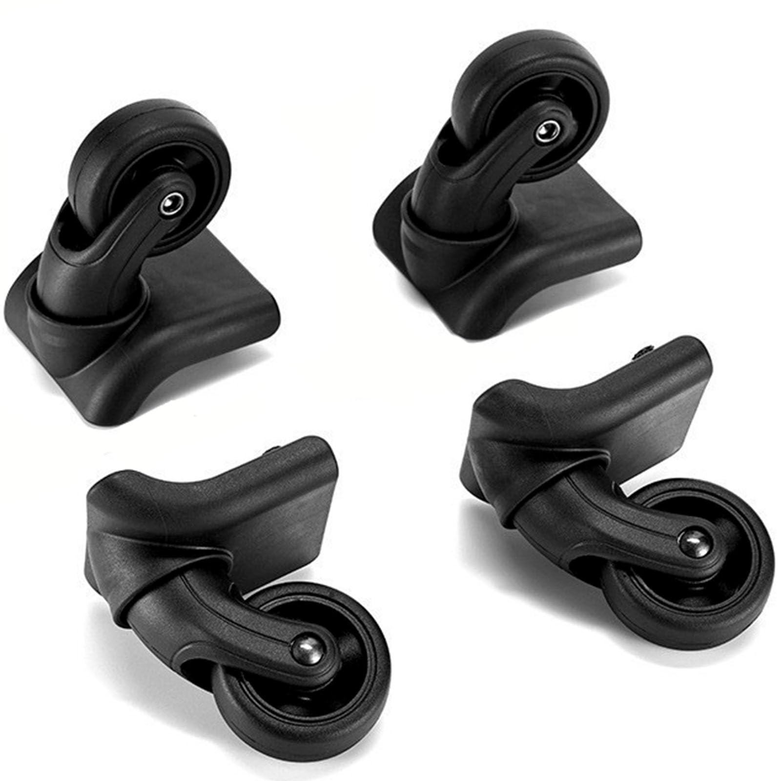 2 Pair Kofferrollen, Gepäck Koffer Räder, Ersatzrollen für Koffer Koffer, Ersatzrollen Universal, Stummes Rad Universal, 50 mm Rollen für Trolley Koffer, für Meisten Koffer(Schwarz)