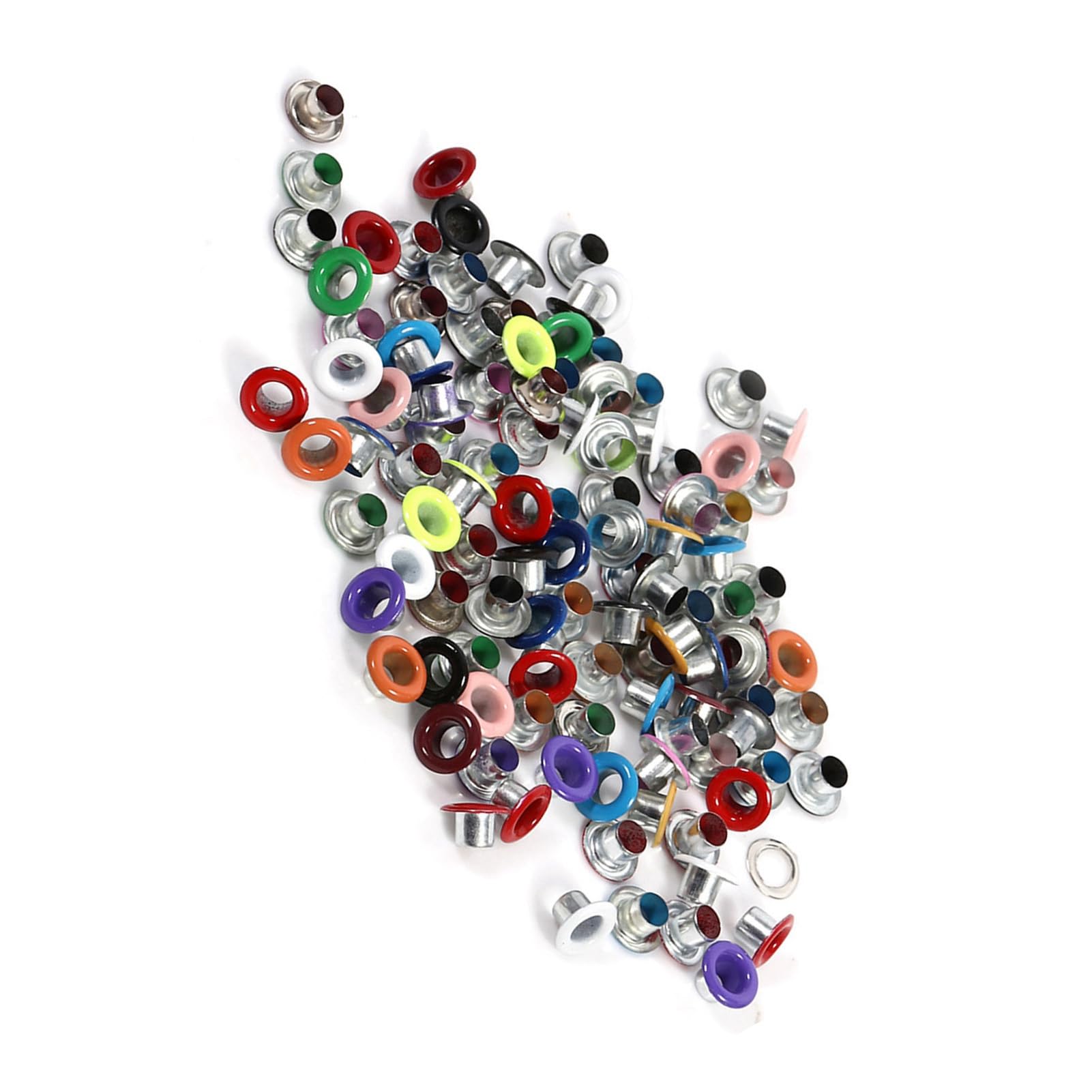 Ejoyous Metalowe Oczka Zestaw Podkładek Metalowych 100 Zestawów Okrągłe Metalowe Oczka 4 Mm w 4 Opcjach Kolorystycznych do Tworzenia Kartek do Scrapbookingu Rzemiosło Skórzane Naprawa Odzieży i