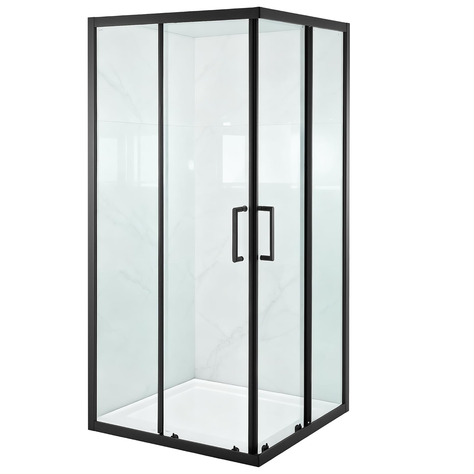 VEVOR Shower Enclosure, 35 in. D x 35 in. W x 72 in. H, Framed Corner Double Sliding Shower Door with 1/4 in. Clear Tempered Glass, Shower Stall for Walk in Shower (Shower Base Not Included)