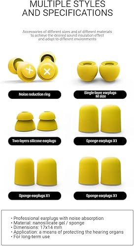 Miniatura 6 de Tapones para los oídos, tapones para los oídos para dormir, cancelación de ruido, tapones para los oídos para reducir el ruido, tapones para los