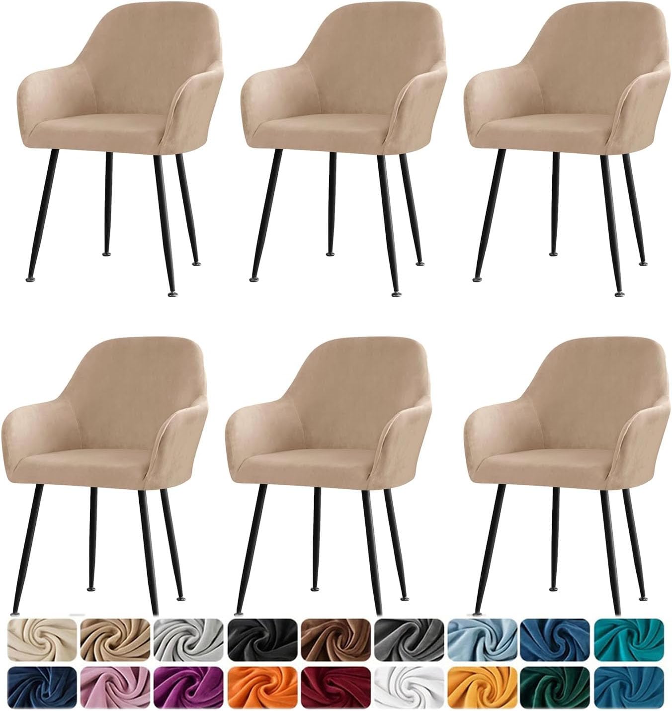 Dining Room Chair Slipcovers Stretch Chair Cover Set of 2/4/6/1 Velvet Wingback Armchair Covers Removable Chair Protector Cover Seat Slipcovers for Home Decor,Dark Green,4pcs