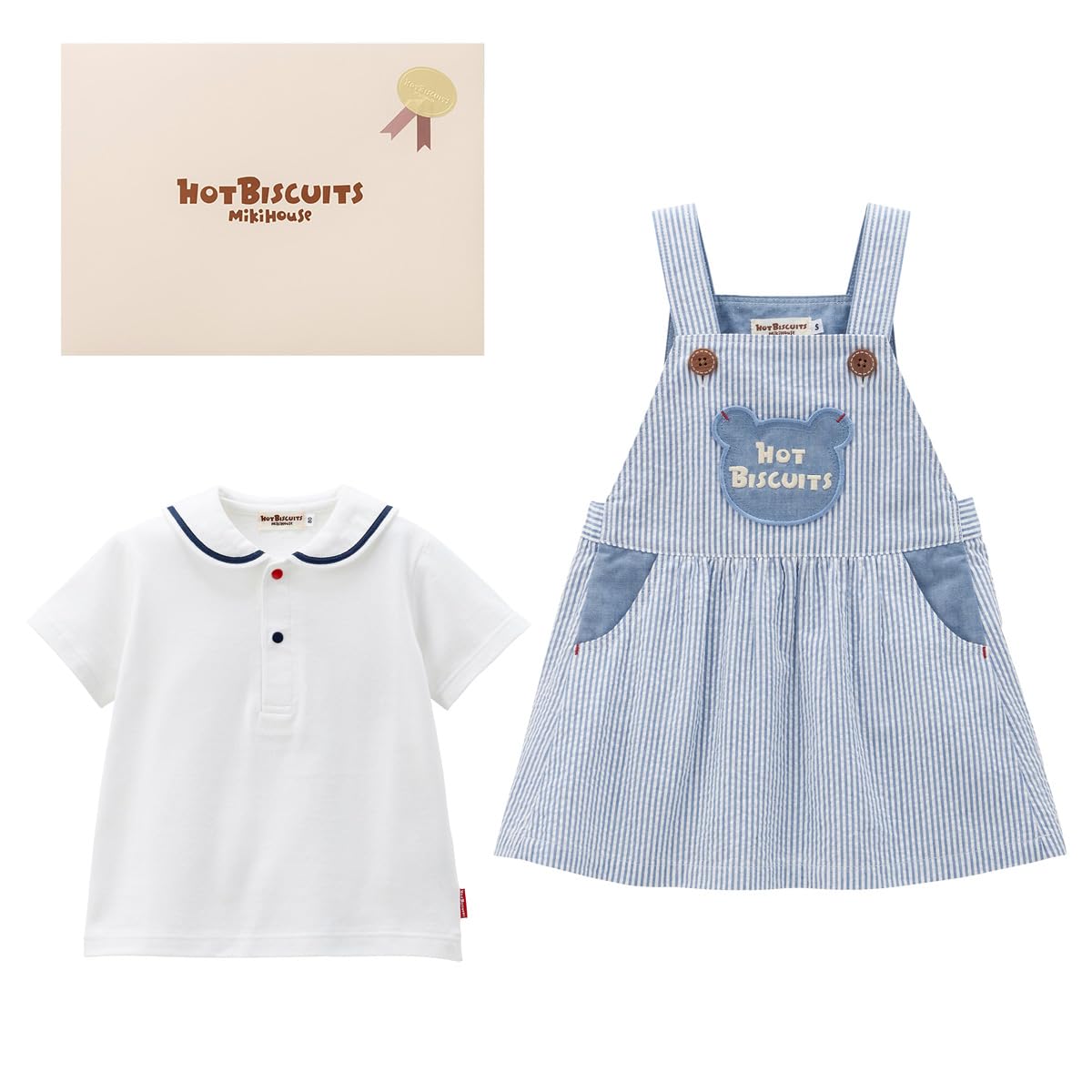 Amazon | [ミキハウス ホットビスケッツ] ジャンパースカート&セーラー 
