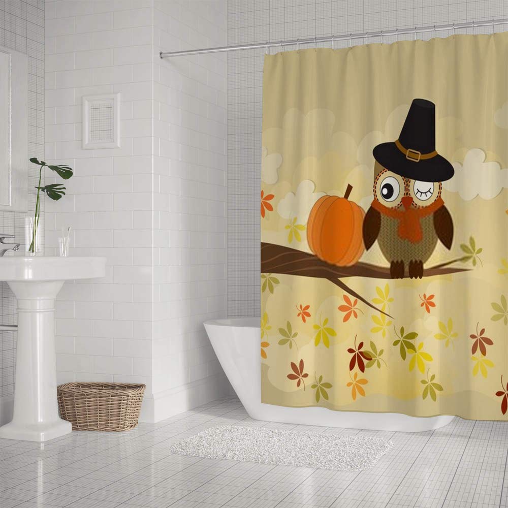 Rideau de douche hibou en tissu pour sublimer la salle de bain familiale