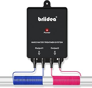 Water Descaler,Briidea Water Descaler Whole House, Salt-Free Hard Water Softener for Reducing Limescale Effects, Provides a Healthy Water Environment