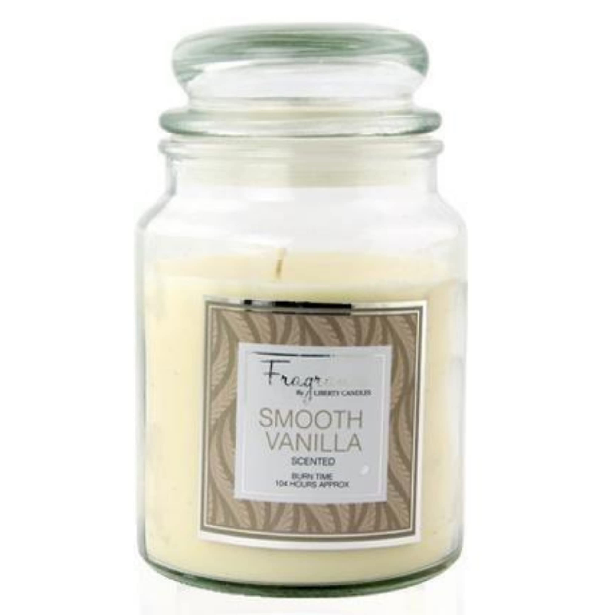 Fabfinds Multi Large 18Oz Scented Glass Jar Candle Natural Soy Wax Gift Fragrance (Free 8Pcs Wax Melt) Burn Time: 104 Hours (Smooth Vanilla)