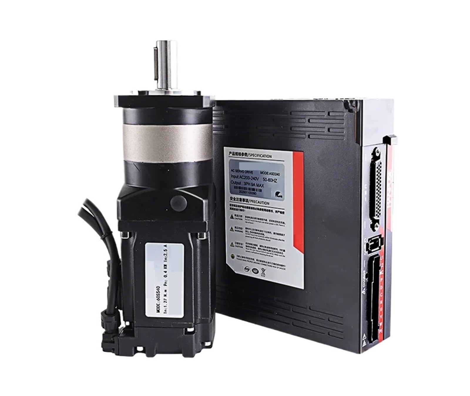 1pcs ac servo Motor with Drive kit 220V 2.5A 1.3N.m 60SS40-HG10-1 High Precision Planetary Reducer 400W Gearbox Servo(60SS20-HG-ASD240,Ratio 20-1)