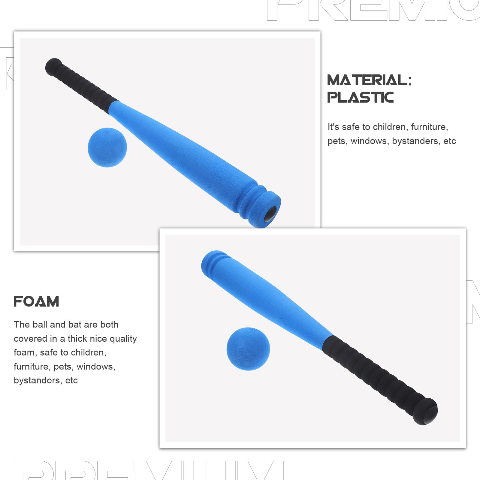 Veemoon Batte de Baseball en Mousse Bleue 54 Cm pour Garçon et Filles 3-5 Ans de Baseball Sûr et Léger pour Jeu Extérieur et Apprentissage Couleur Aléatoire