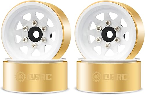 Vista 12 de OGRC 1.0 Rines de rueda RC con anillos de latón, rines de rueda de plato hondo, ruedas Beadlock 1.0 para 1/18 TRX4M 1/24 SCX24 C10 JLU Deadbolt Negro