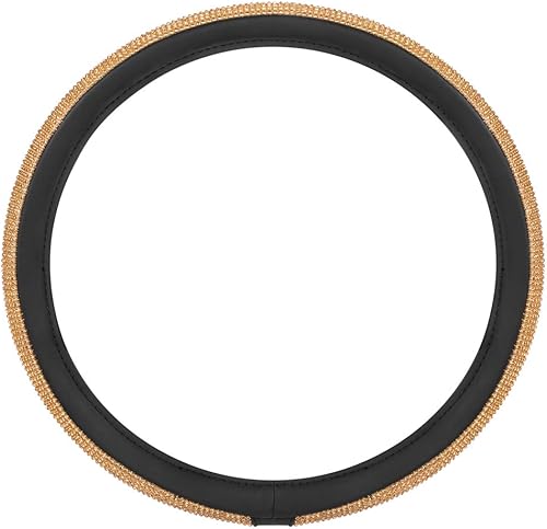 Miniatura 7 de BDK Funda de volante de diamantes de imitación brillantes con purpurina para autos, camiones, SUV, se adapta a ruedas de 14.5 a 15 pulgadas,